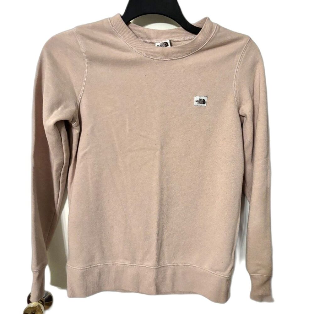 The North Face Women’s Small Blush Pink Crewneck Sweatshirt Logo Pullover Cozy